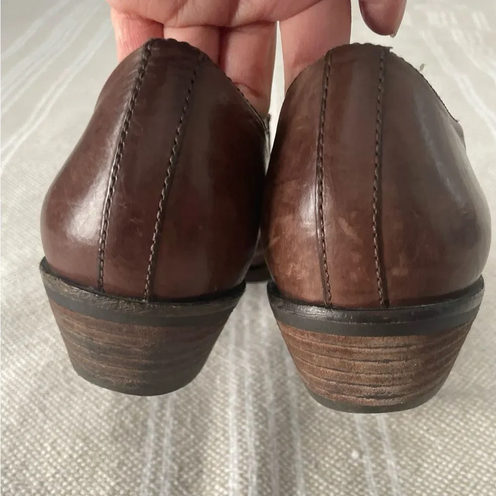 Nicole Vintage Brown Leather Ankle Booties 7.5 Western